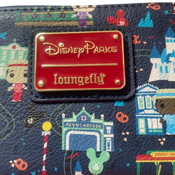 Disney Parks Loungefly Pop Wallet Zip Around Main Street Kawaii Cartoon NWOT - Picture 2 of 7